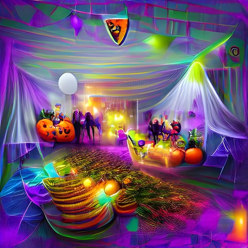 Festive Halloween Party in Iridescent 3D