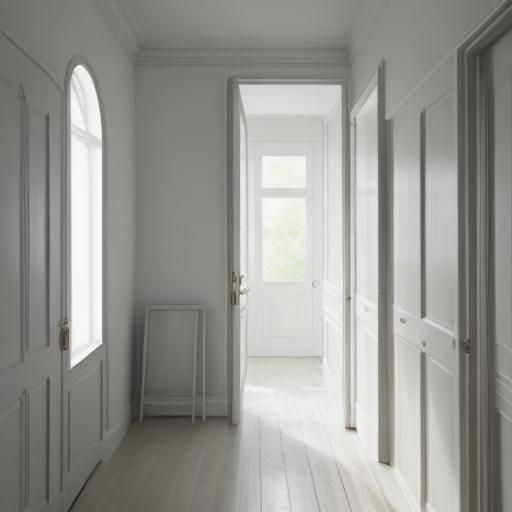 Bright Apartment Entrance in Watercolor Style