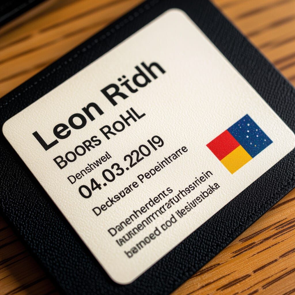 German ID Card in Minimalist Bauhaus Style