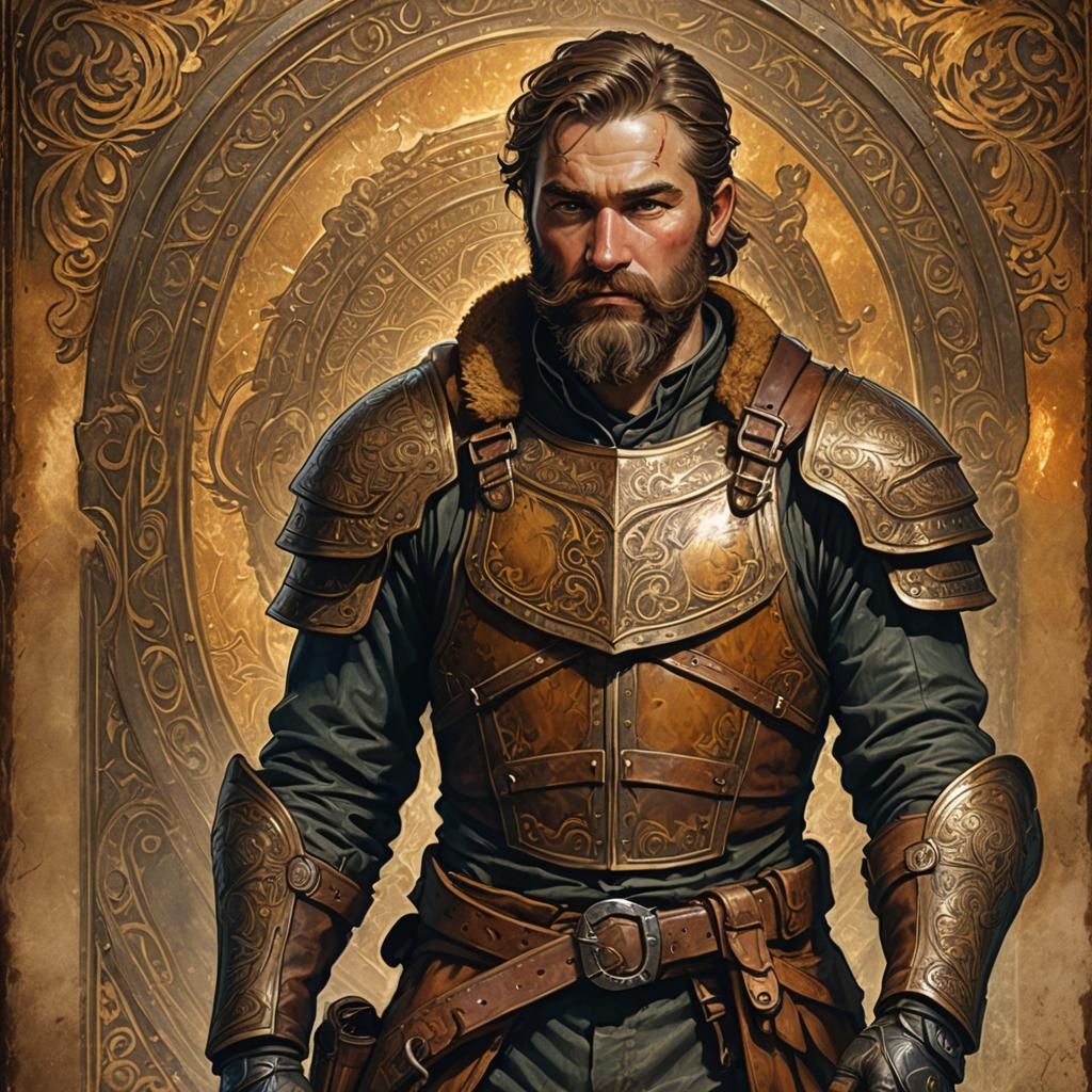 Inebriated Ranger in Ornate Art Nouveau Style