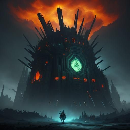 Monstrous Machine in Dark Fantasy Style