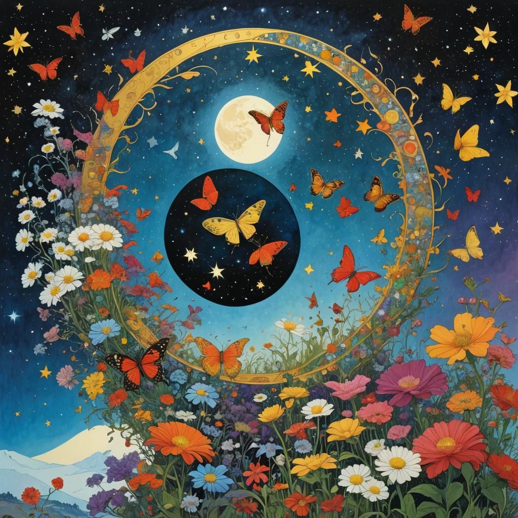 Yin and Yang Duality in Vibrant Colors