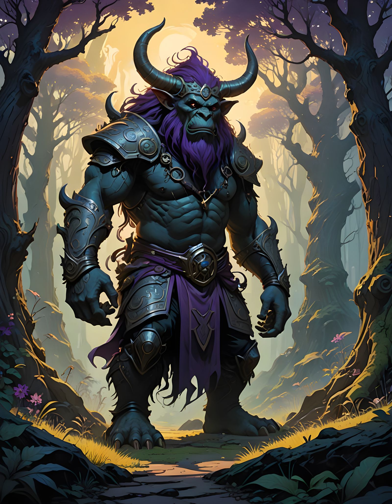 Troll Captivated by Ancient Magic in Dreamlike Fantasy Lands...