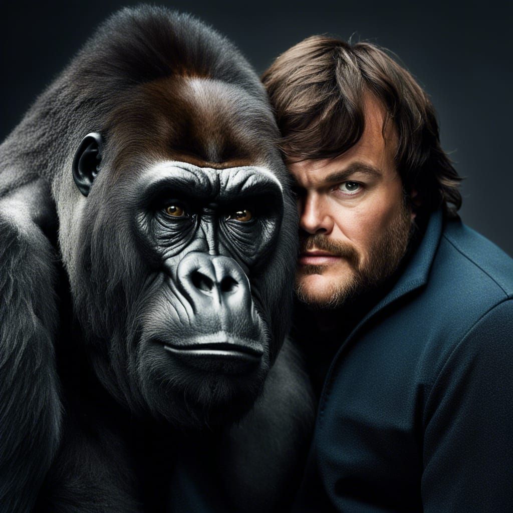 Jack Black and Gorilla: Professional Portrait