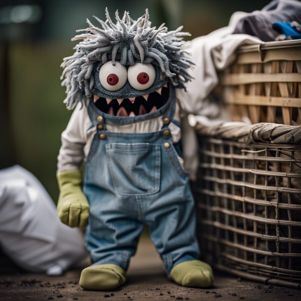 Laundry Monster Emerges: Professional Photography, Sharp Foc...