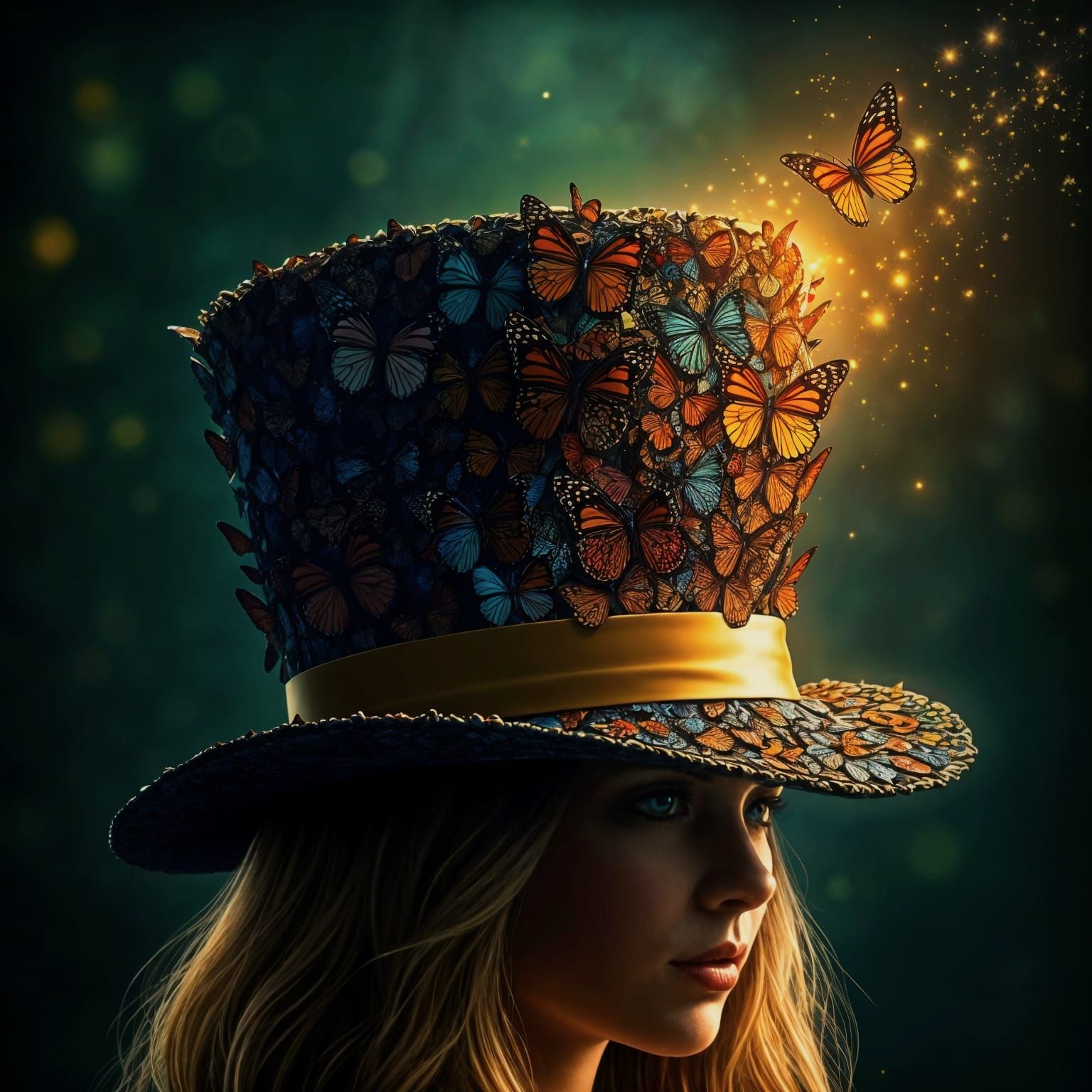Butterfly Top Hat of Enchanted Whispers