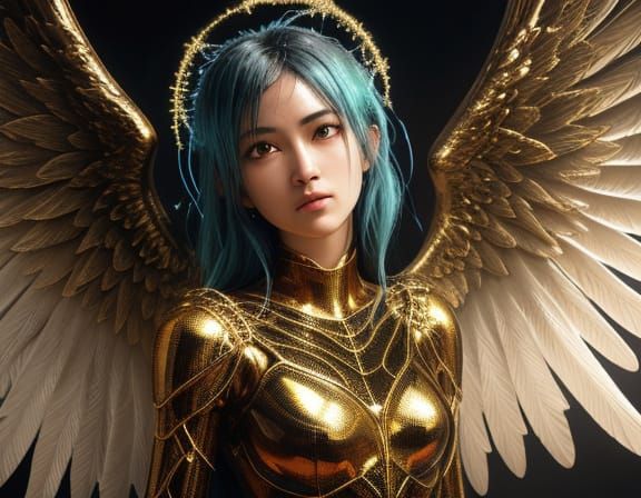 Ethereal Angel Trapped in Sin's Web, Digital Painting