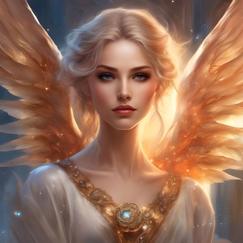 Gothic Angel Portrait with Rose Petals