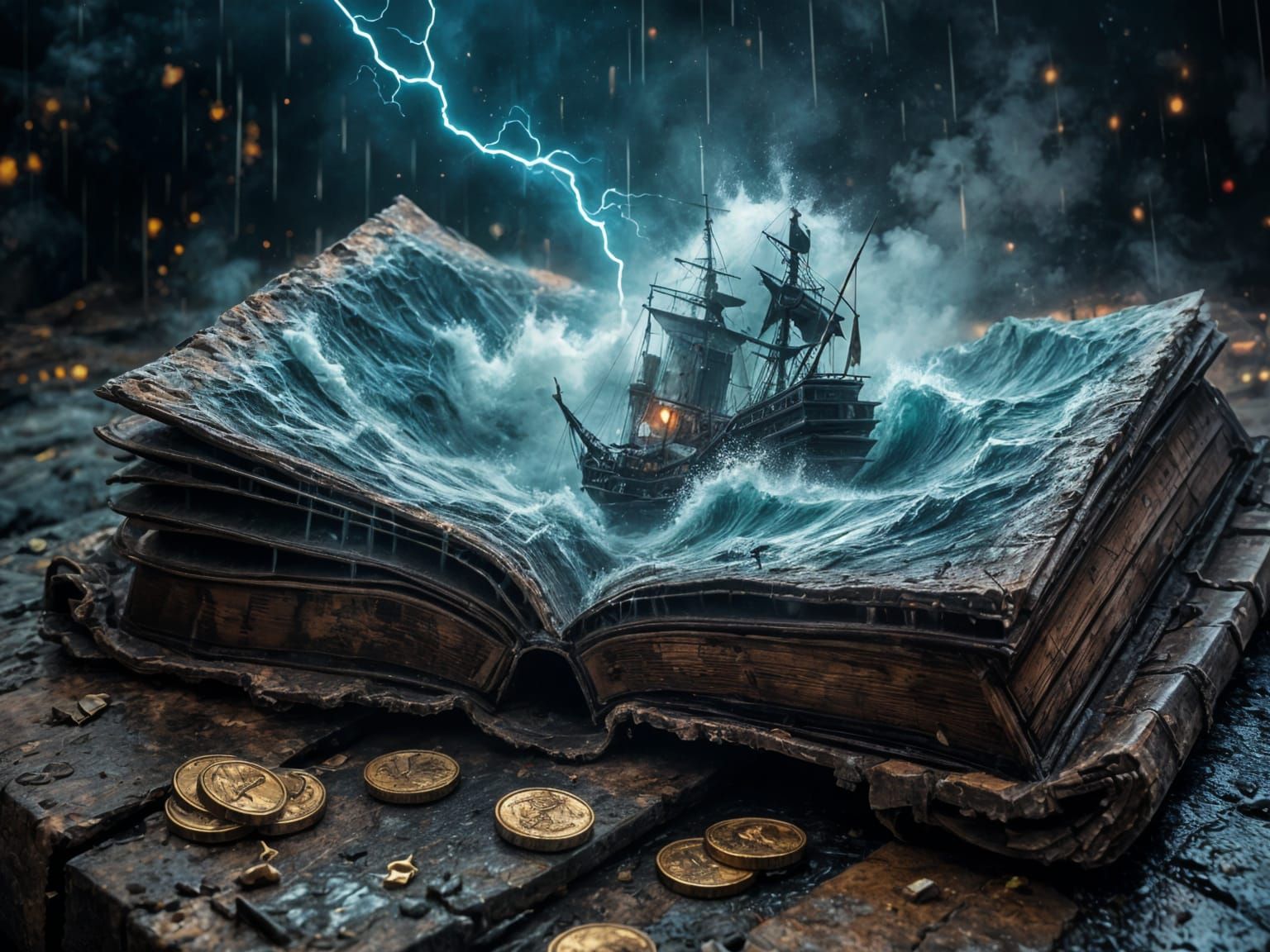 Ancient Book Reveals Stormy Ocean Scene