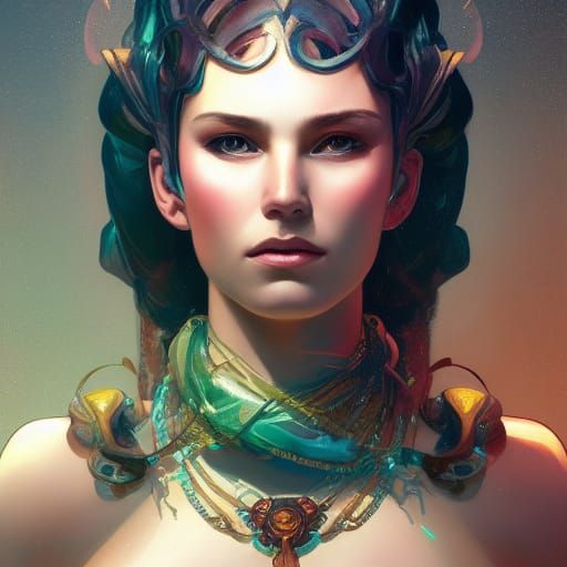 Hera Portrait in Art Nouveau Style