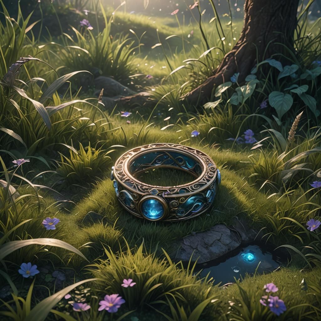 Magic Ring in Grass: Fantasy Concept Art