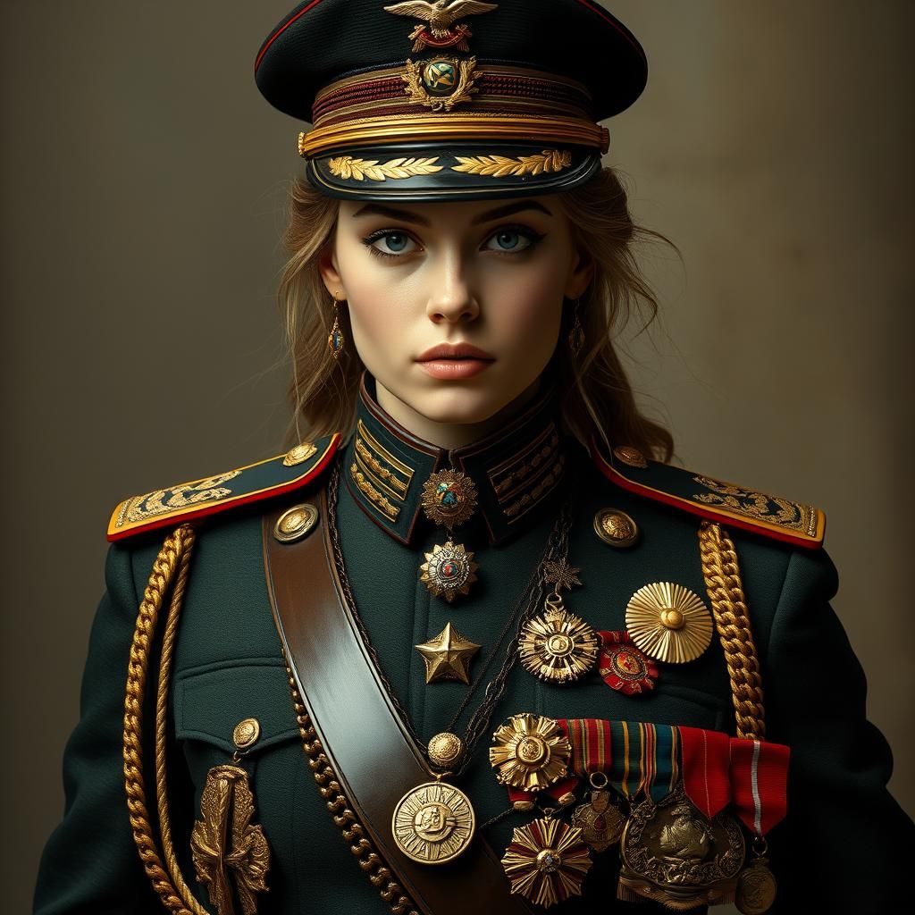 Elaborate Military Uniform with Medals and Insignia