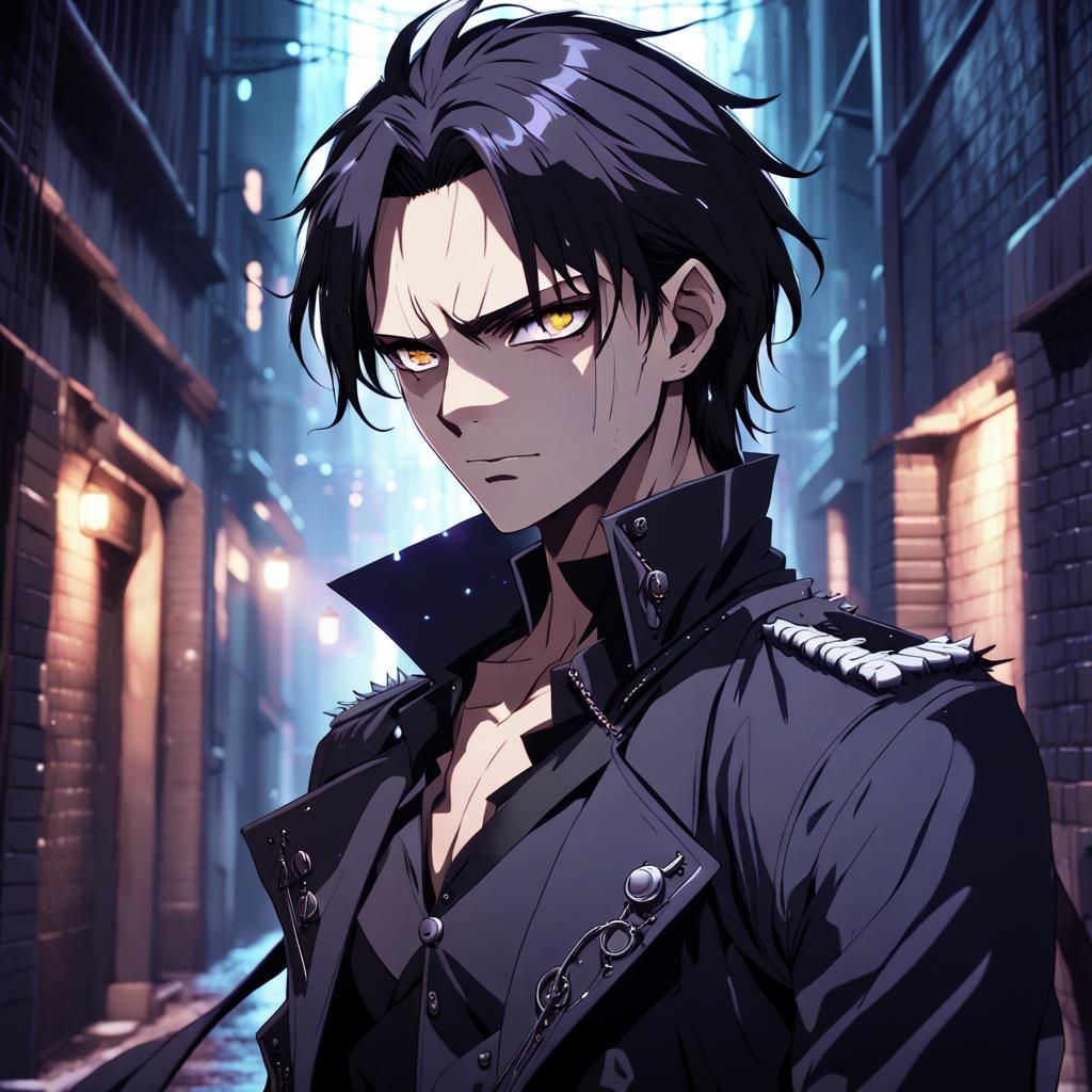 Chrollo Lucifer Portrait in Dark Fantasy Anime Style