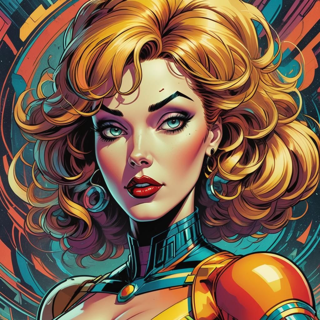 Betty Boop Portrait in Retro Comic Style