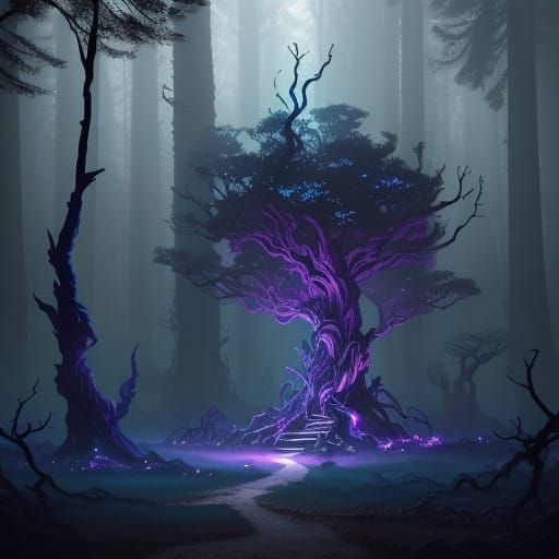 Ethereal Forest Realm of Living Shadows