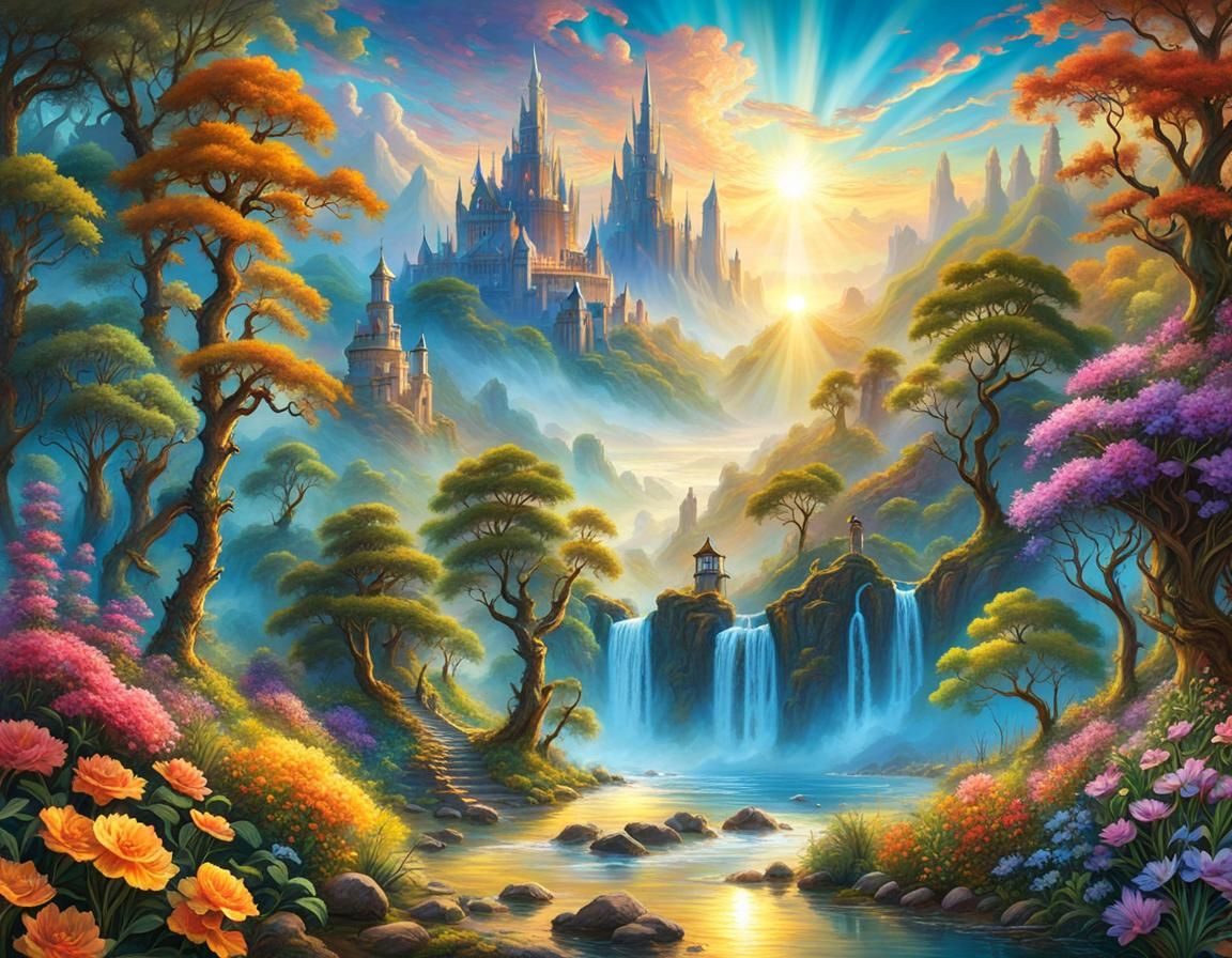 Ethereal Fantasycore Blossoms in Atmospheric Mist