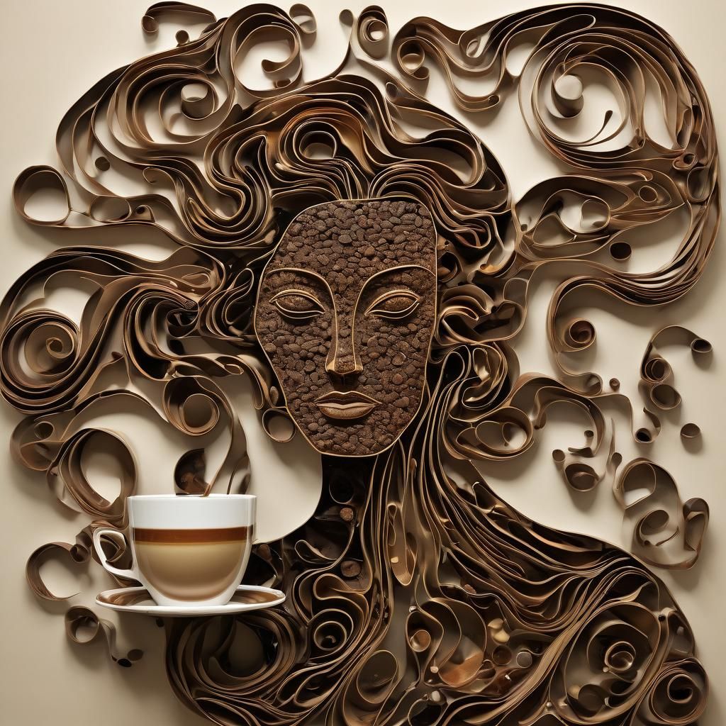 Coffee Woman: Fluid Essence in Digital Art