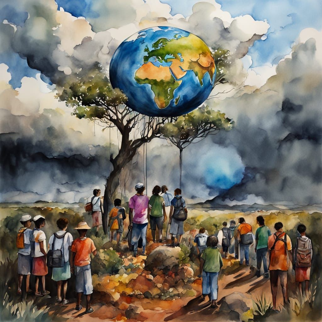 Watercolor Painting: Climate Change Impact