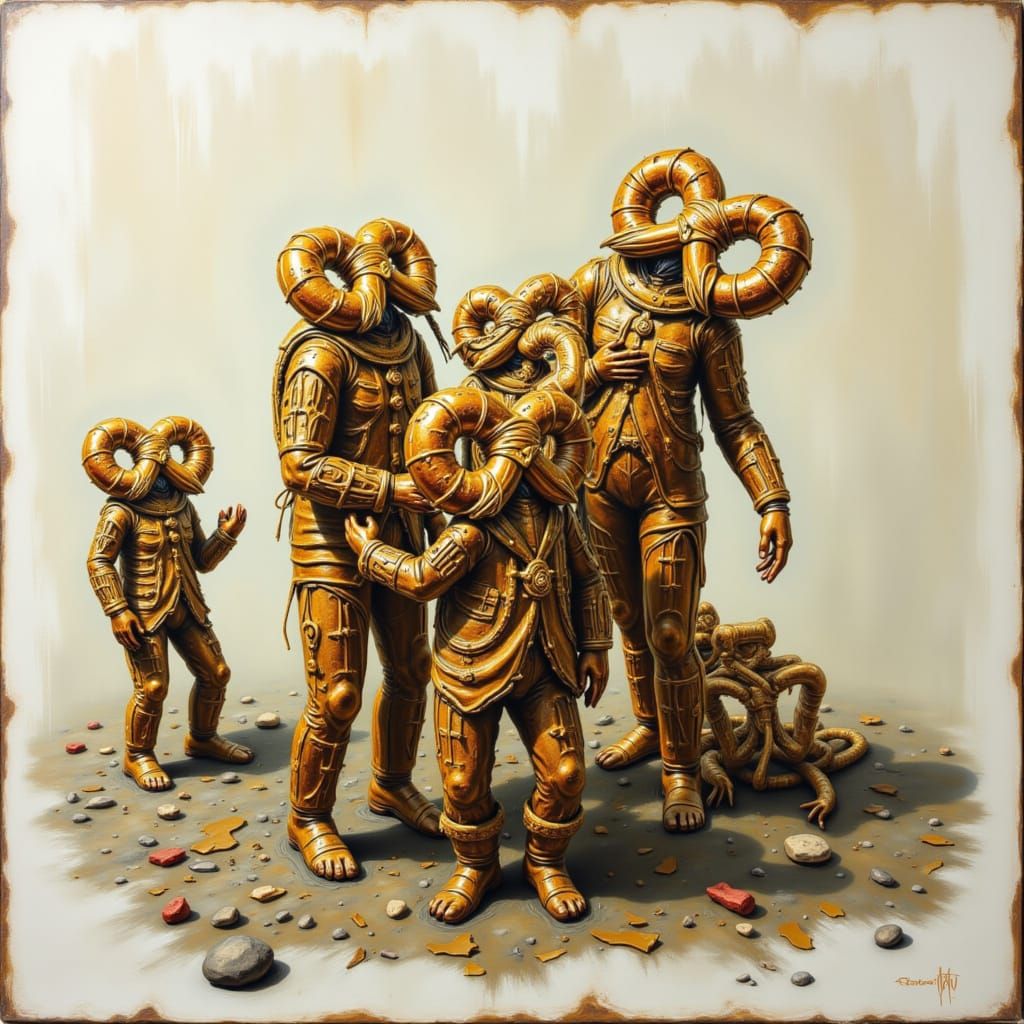 Ancient Gold and Pretzel People Fight