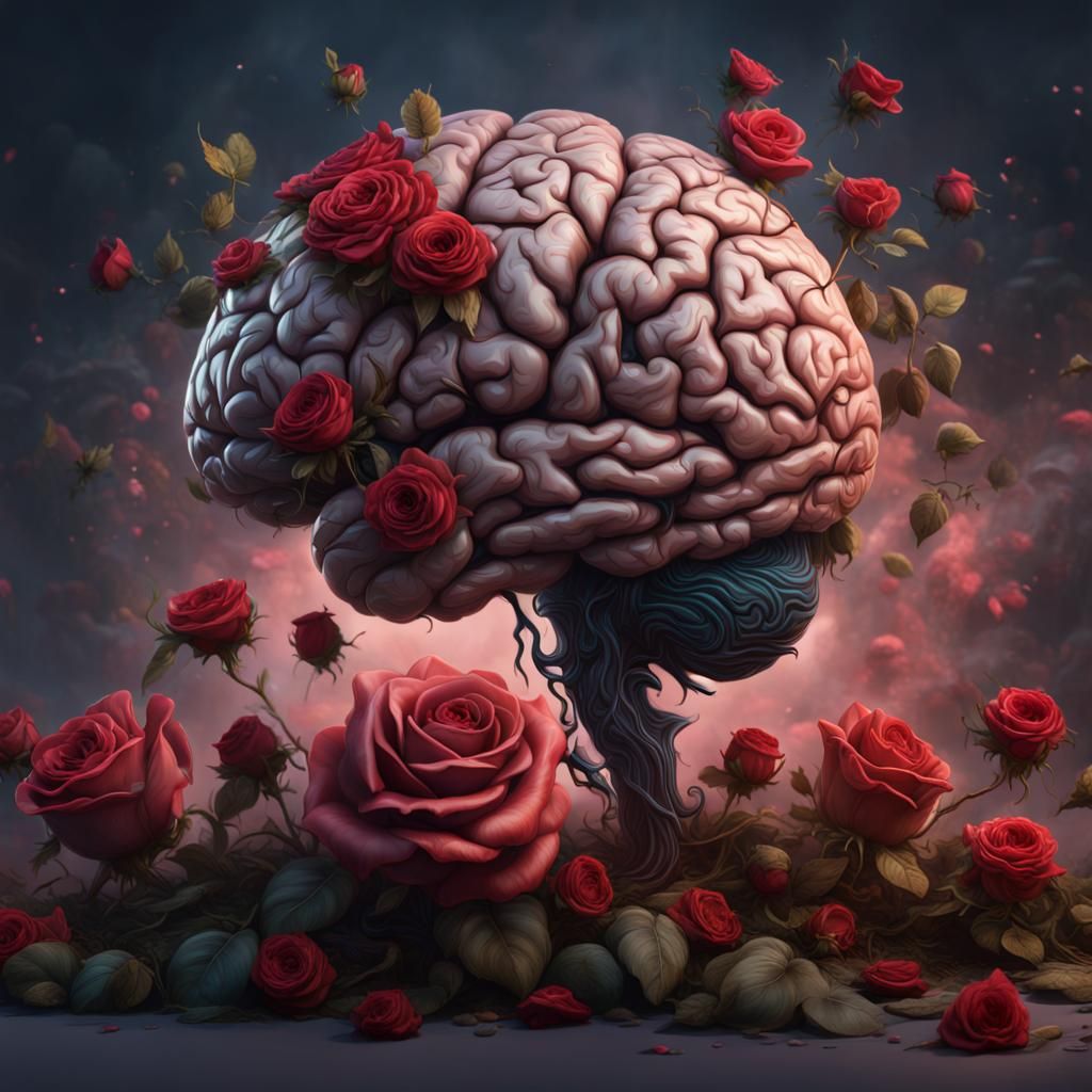 Brain Blooms with Roses: Detailed Matte Painting