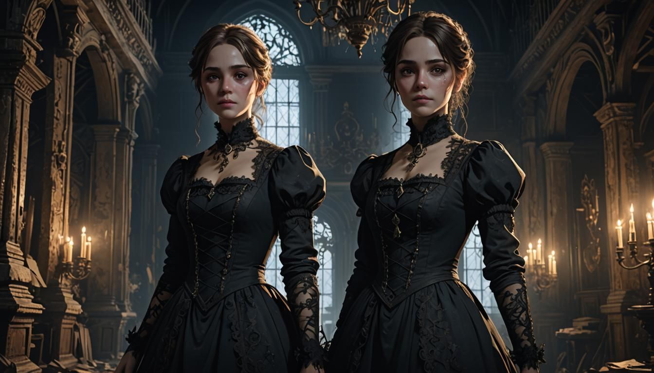 Elinor Dashwood in Gothic Anime Style