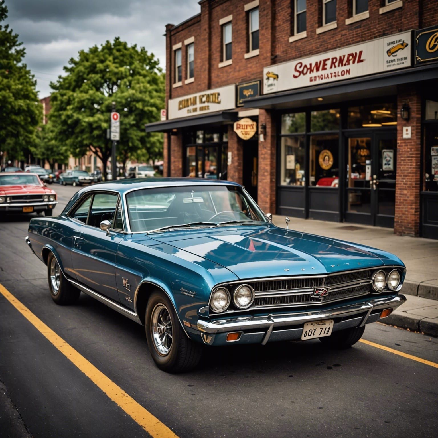 1960s Muscle Car in Hyperrealistic Detail
