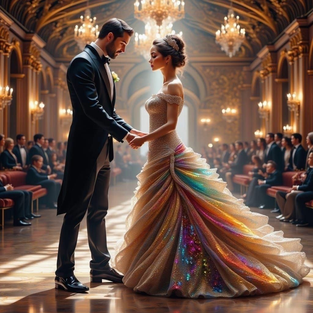 Elegant Couple Sharing a Dance, Fantasy Art