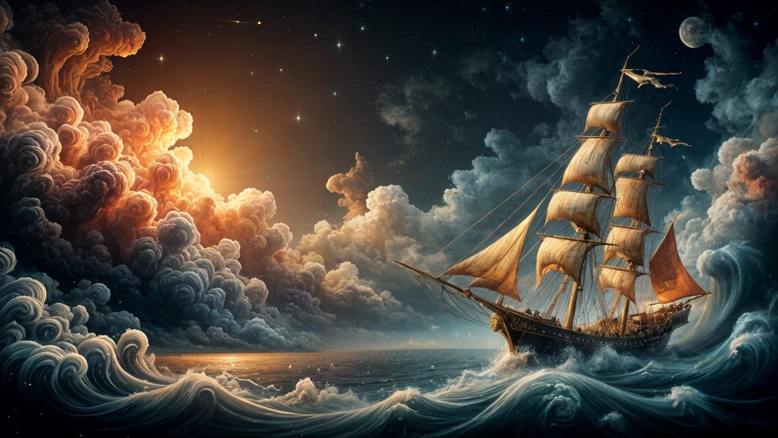 17th Century Galleon Sails Through Cosmic Stars