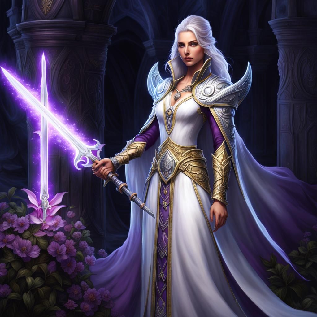 Eladrin Bladesinger: Ethereal Guardian in Detailed Painting