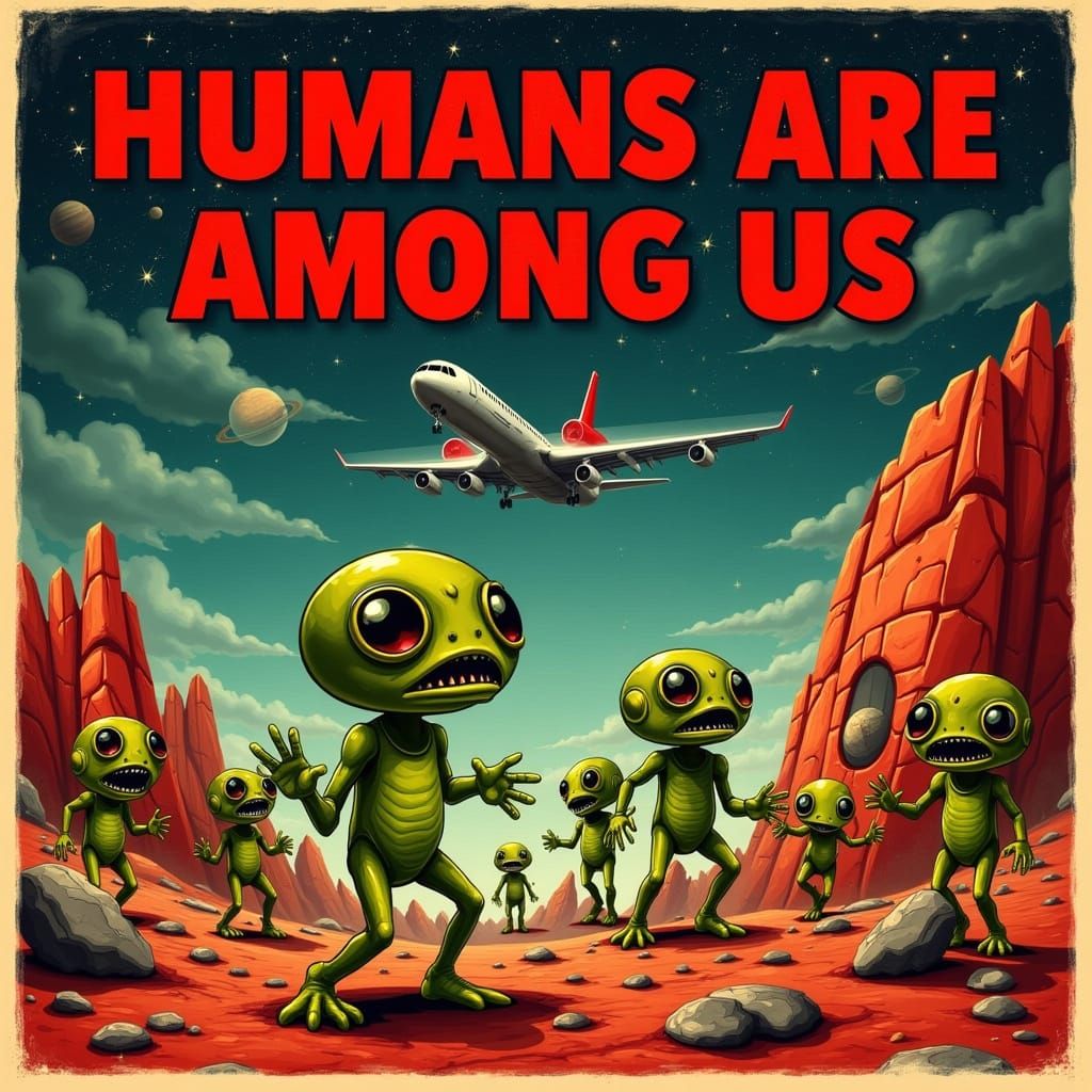 Retro-Futuristic Alien Invasion Spoof in Sci-Fi Comic Book S...