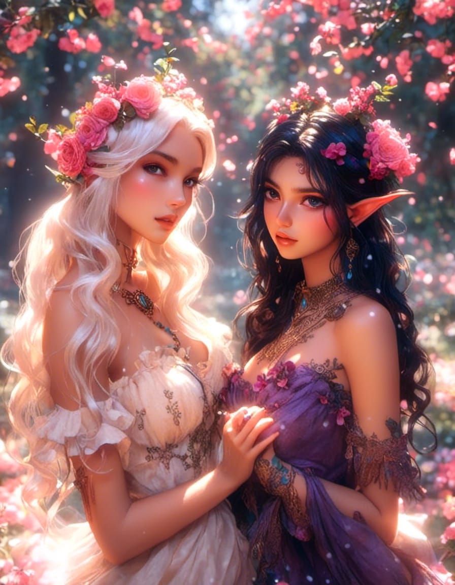 Faerie Elf Pirate Witch Sisters: Illuminated Fantasy Art