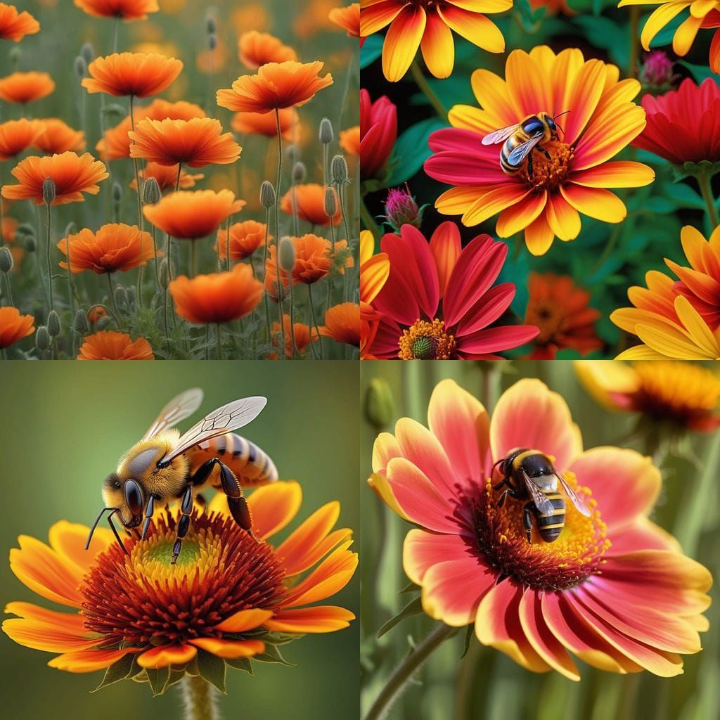 Honeybee on Poppy: Hyperrealistic Macro Photograph