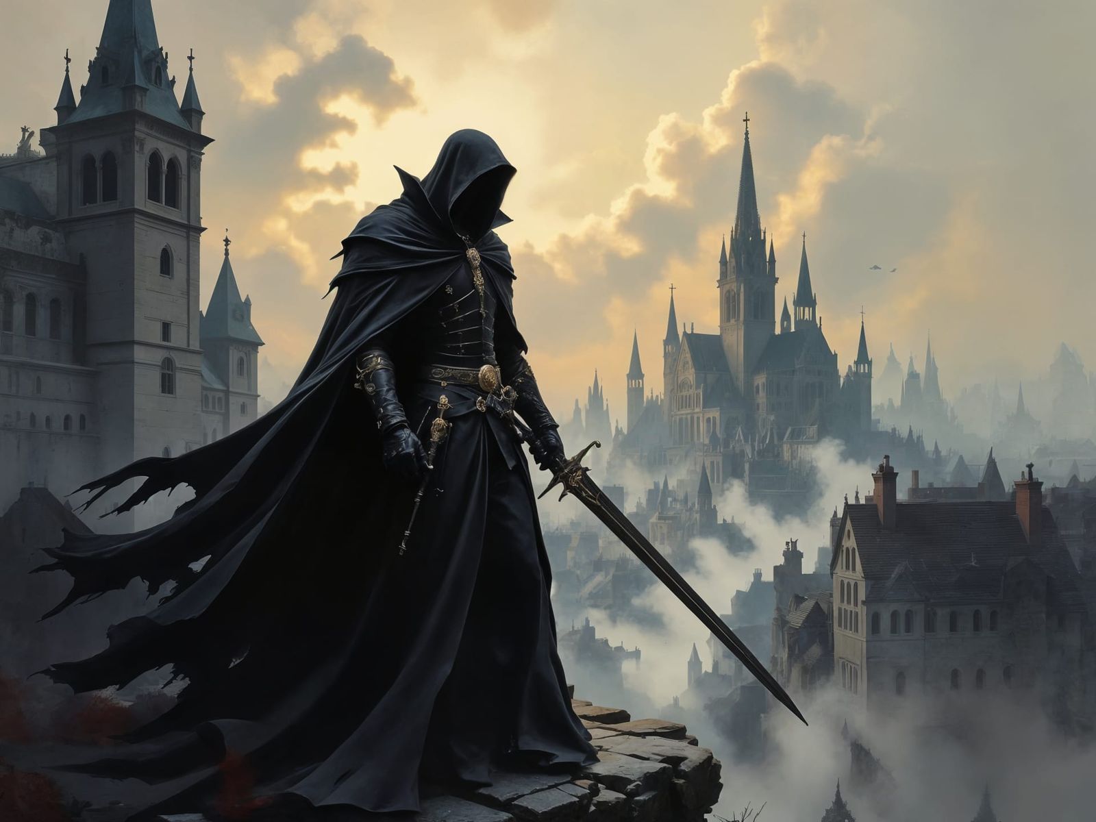 Vampires Prepare for Holy War in Engraving Style