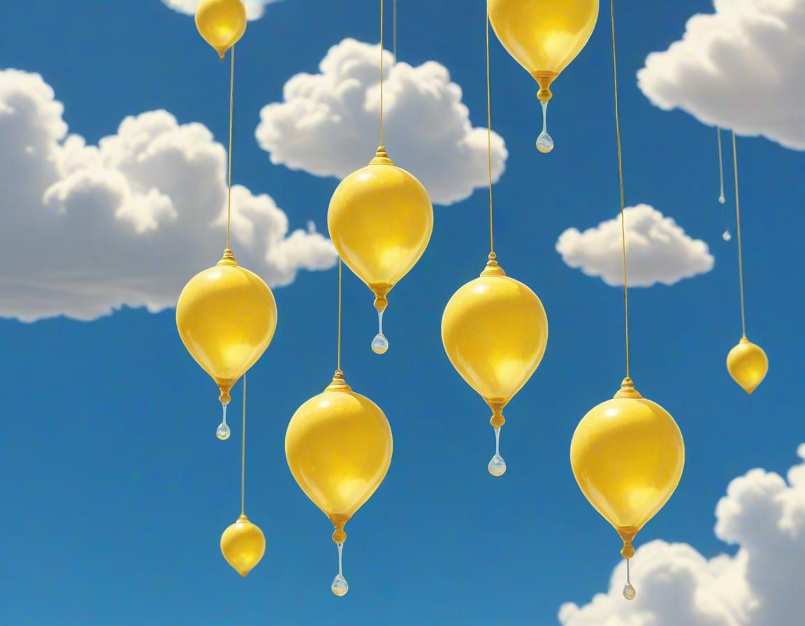 Whimsical Lemon Drops in Futuristic Folk Art