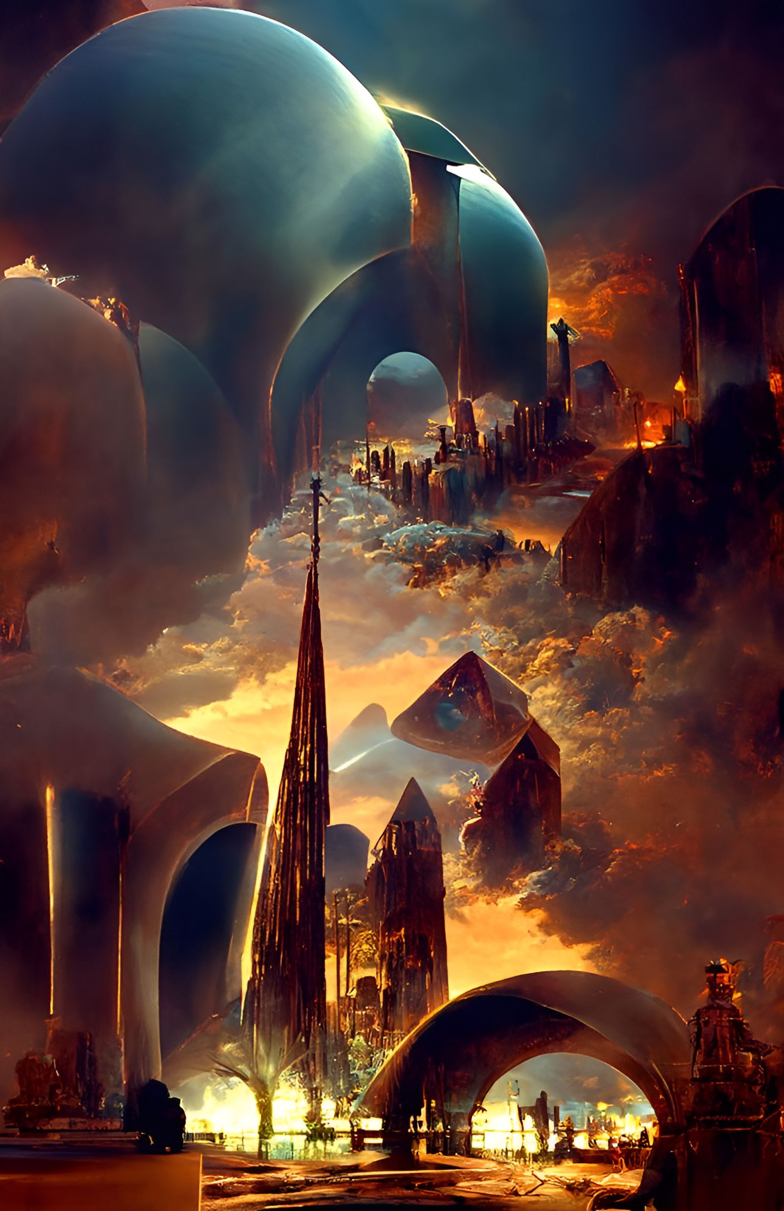 Futuristic Solarpunk City in Harmony with Nature