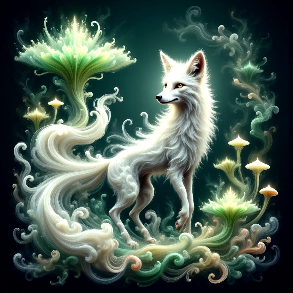 Ethereal Fox in Magical Forest