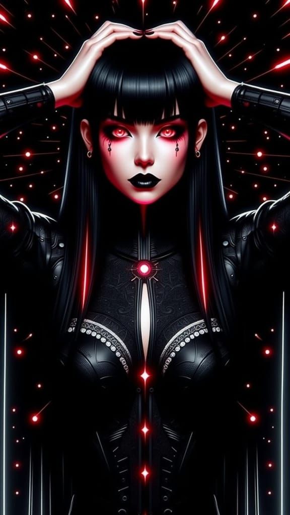 Gothic Woman in Opal Crystal Setting