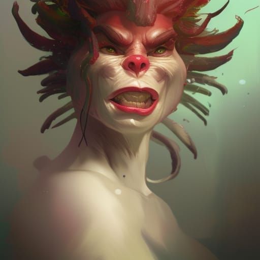 Hyperdetailed Portrait of a White Grinch in Unreal Engine