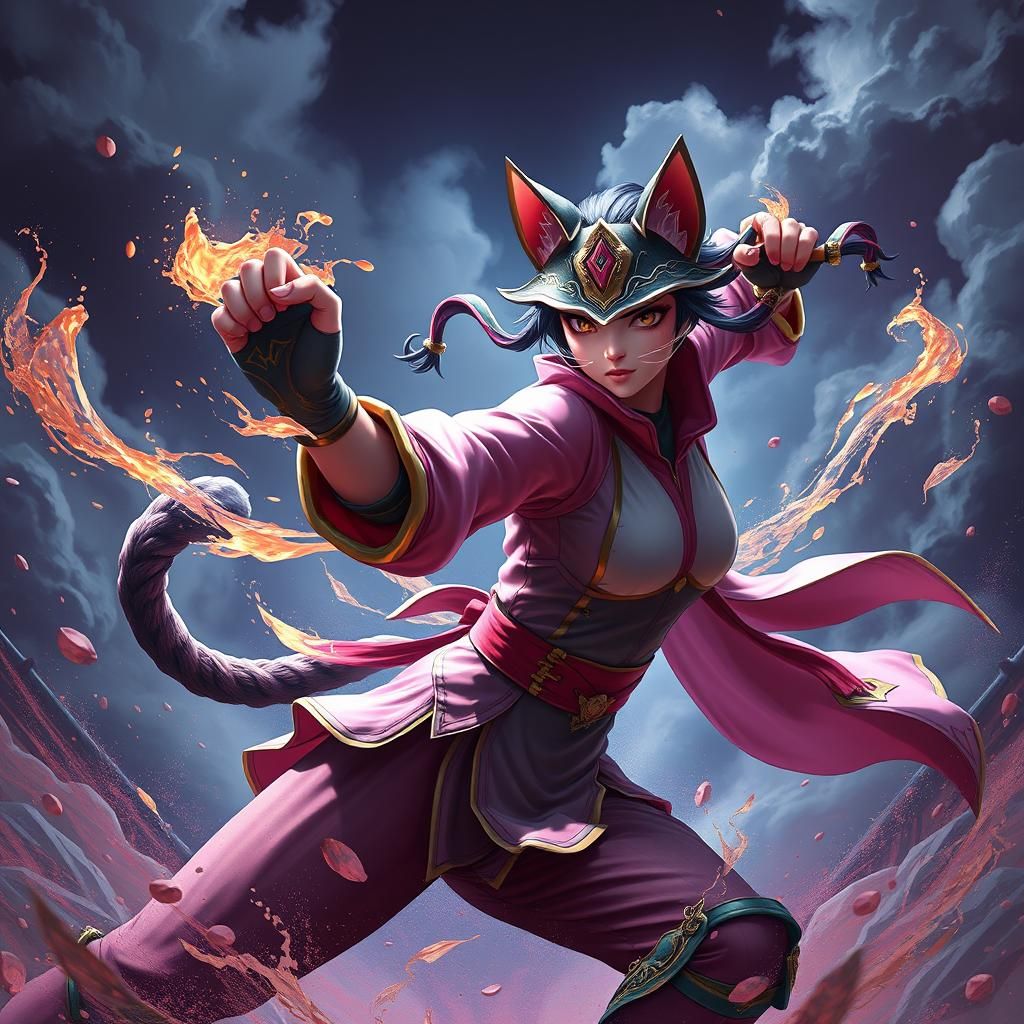 Girl Kung Fu Fighting CatGirl: Fantasy Concept Art