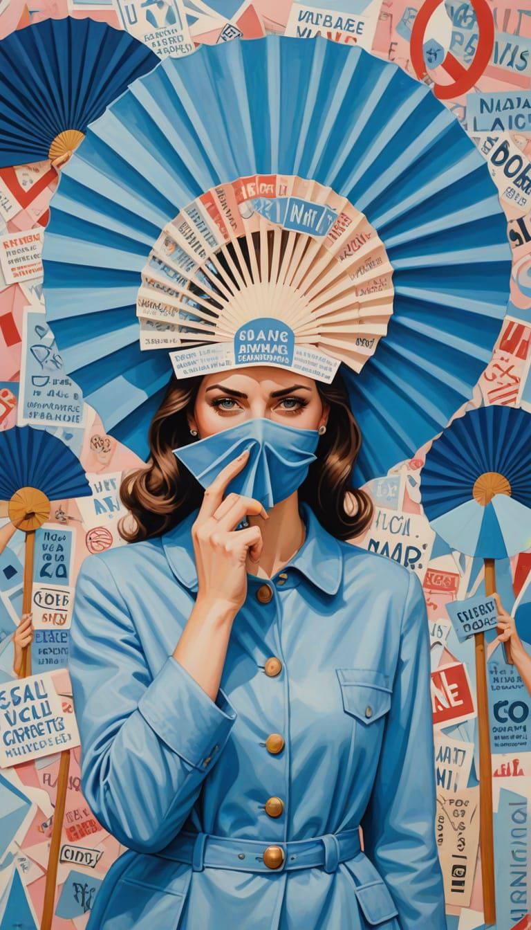 Dadaism Anti-War Art with Woman and Symbols