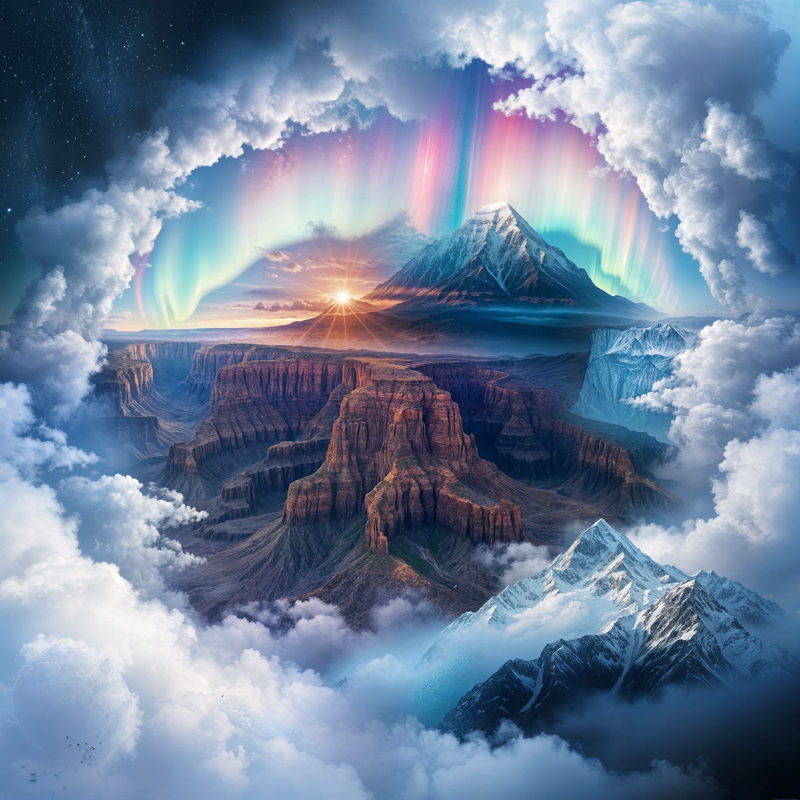 Natural Wonders of the World in Vibrant Digital Collage