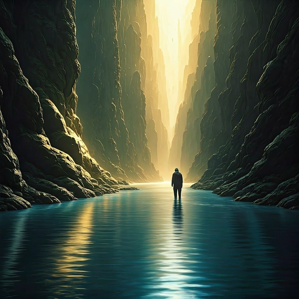 A Mystic River's Secrets in Ethereal Light