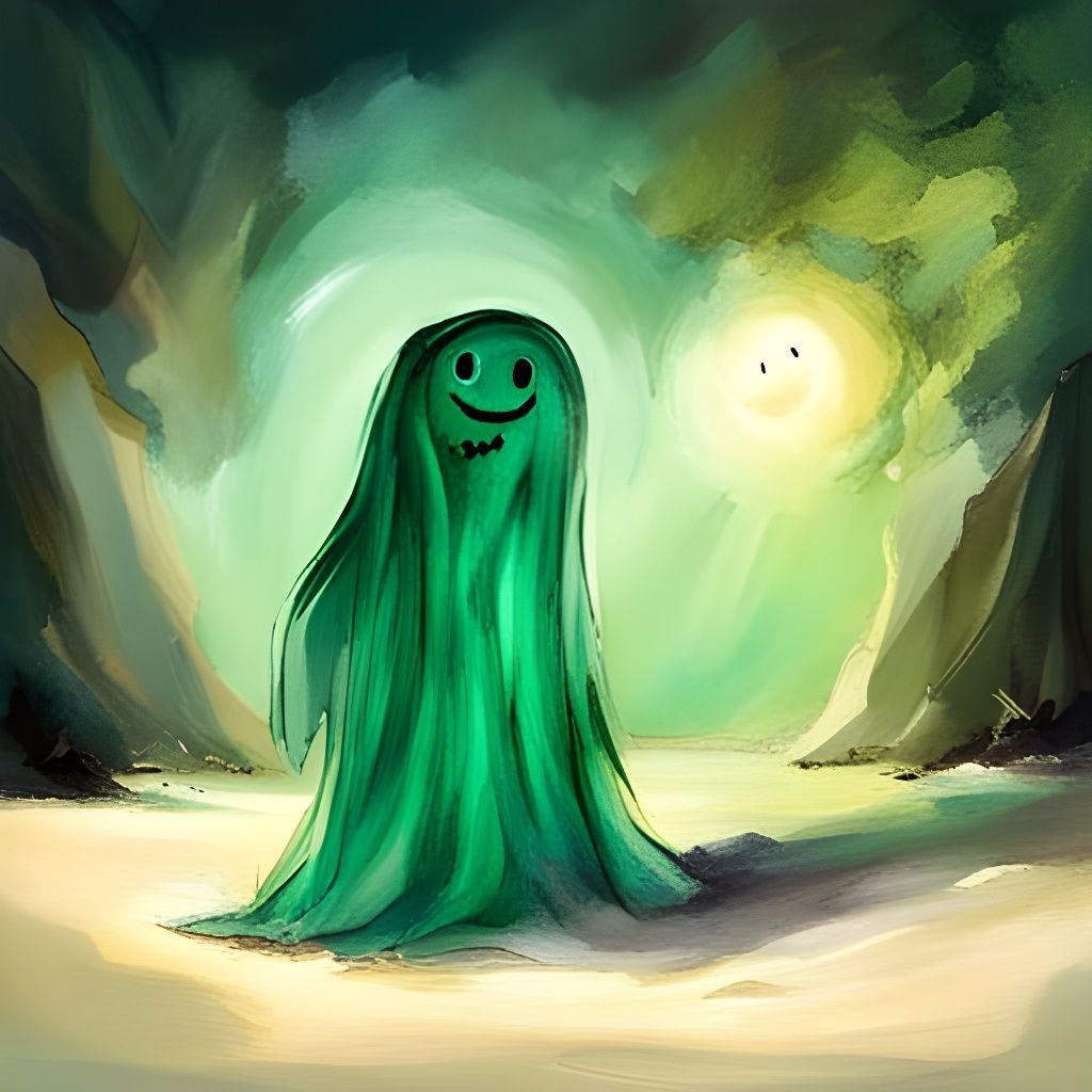 Happy Green Gelatin Ghost