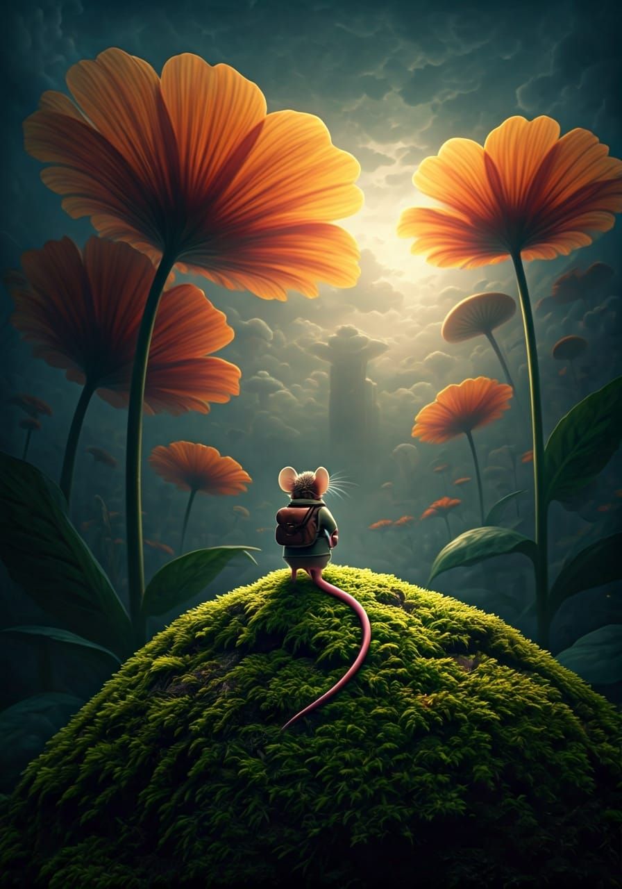 Adventurous Mouse Explorer in a Giant World