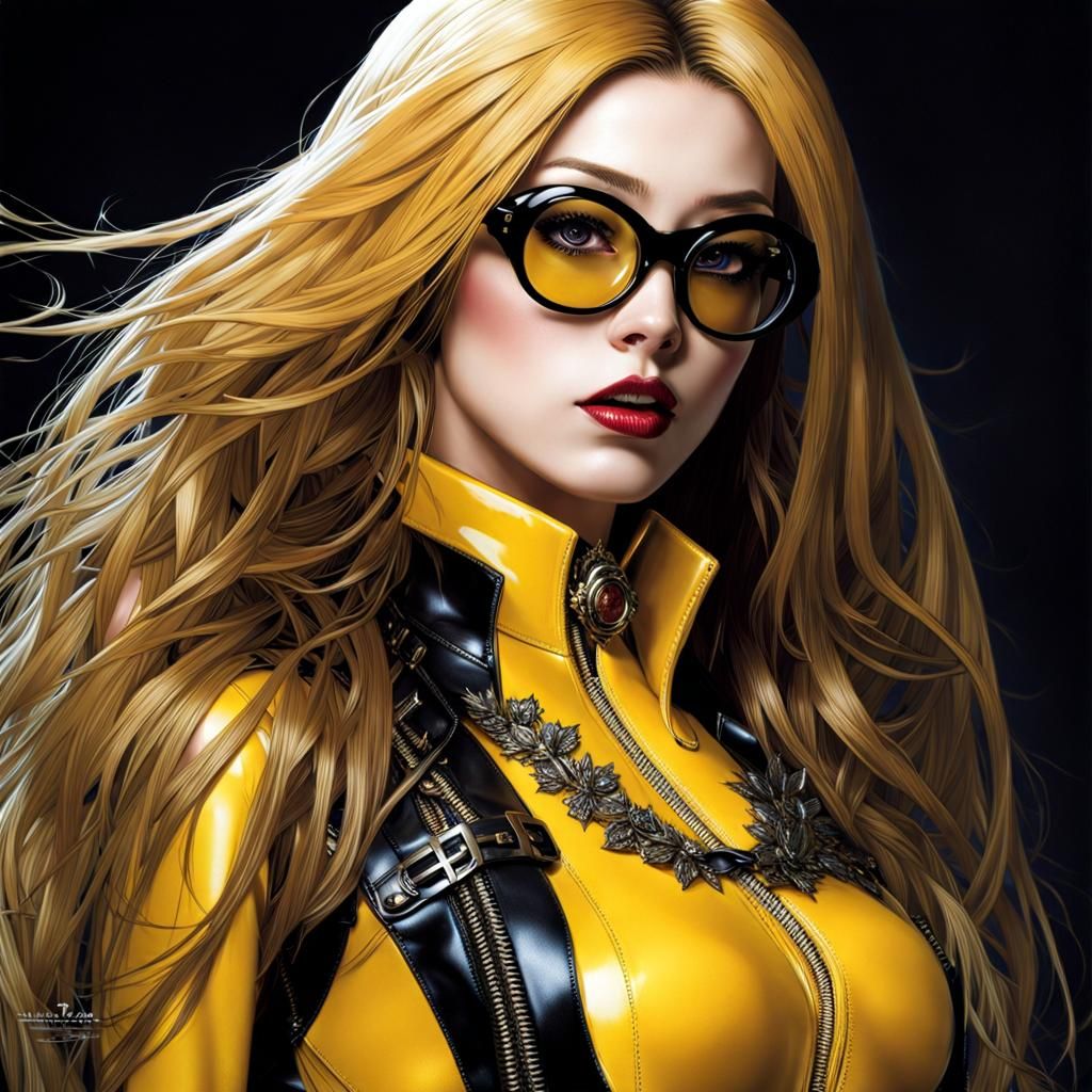 Beautiful Gothic Woman Portrait in Latex Outfit