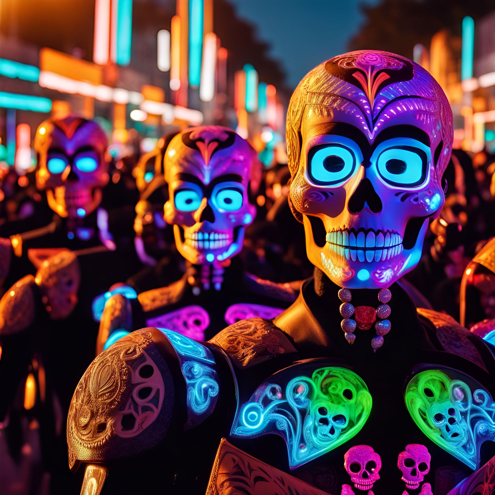 Futuristic Day of the Dead Parade in Mexico City