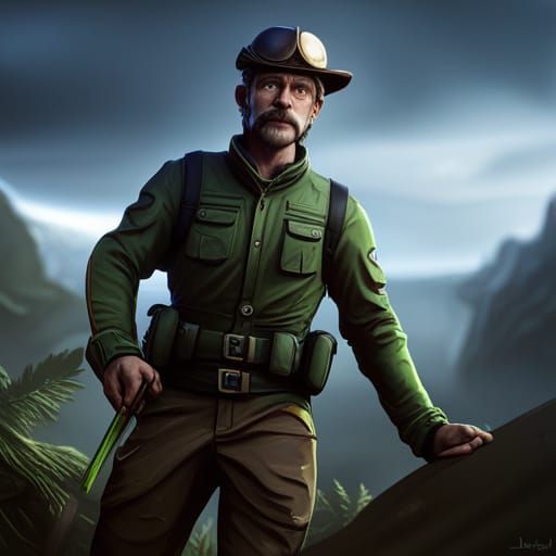 Detailed Forest Ranger Matte Painting