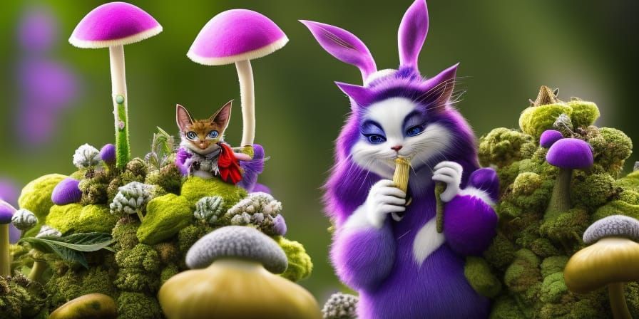 Alice in Wonderland: Psychedelic 8k 3D Art