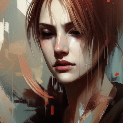 Silent Hill Inspired Portrait in Brush Stroke Style