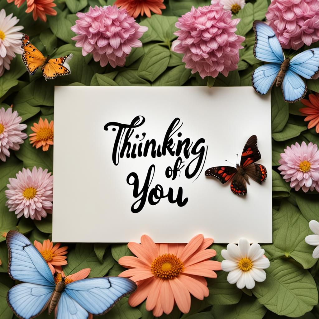 Love Message in a Garden of Butterflies